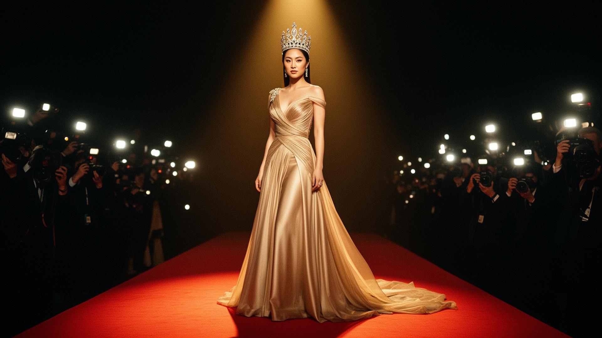 Miss Asia Pacific International USA contestant on the red carpet